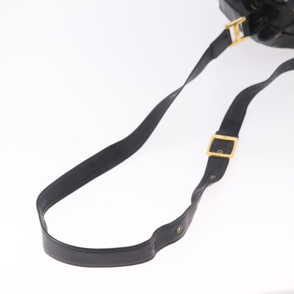 MCM Vicetos Logogram Shoulder Bag PVC Black Gold Auth ar13954
