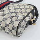 GUCCI GG Supreme Sherry Line Shoulder Bag PVC Navy Gold Auth ar13955-12