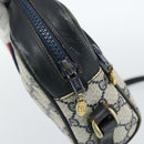 GUCCI GG Supreme Sherry Line Shoulder Bag PVC Navy Gold Auth ar13955-14