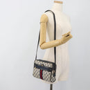 GUCCI GG Supreme Sherry Line Shoulder Bag PVC Navy Gold Auth ar13955-21