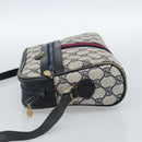 GUCCI GG Supreme Sherry Line Shoulder Bag PVC Navy Gold Auth ar13955-4