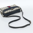 GUCCI GG Supreme Sherry Line Shoulder Bag PVC Navy Gold Auth ar13955-7