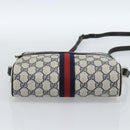 GUCCI GG Supreme Sherry Line Shoulder Bag PVC Navy Gold Auth ar13955-9