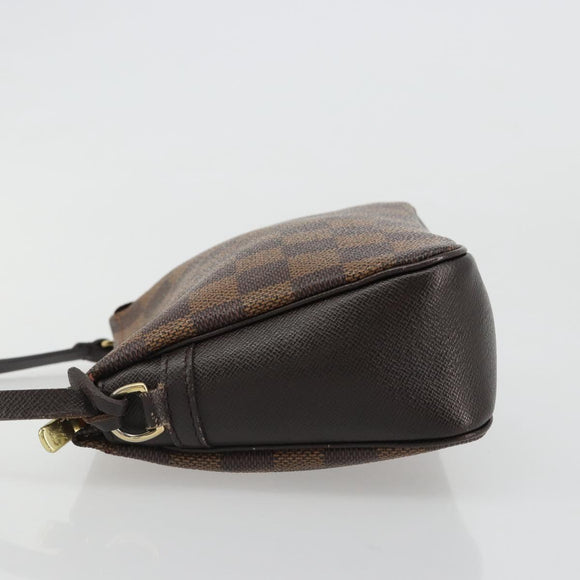LOUIS VUITTON Damier Ebene Trousse Makeup Pouch N51982 LV Auth ar13958V