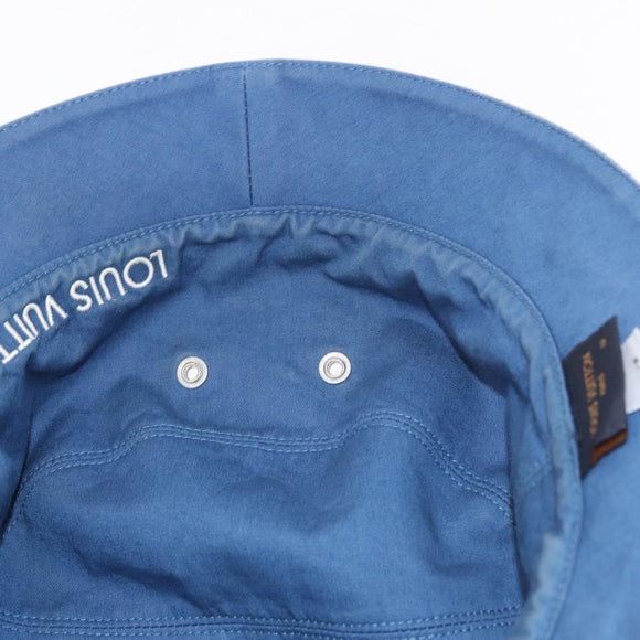 LOUIS VUITTON Monogram Denim Bucket hat Hat Blue LV Auth ar13961A