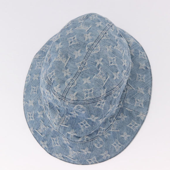 LOUIS VUITTON Monogram Denim Bucket hat Hat Blue LV Auth ar13961A