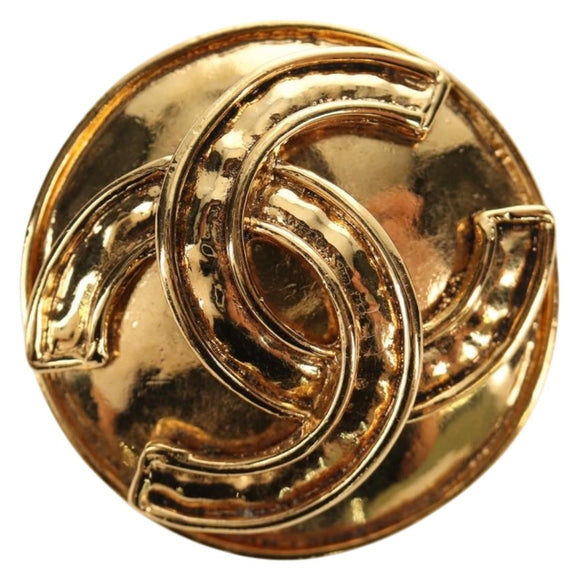 CHANEL Brooch metal Gold Tone CC Auth ar13964V