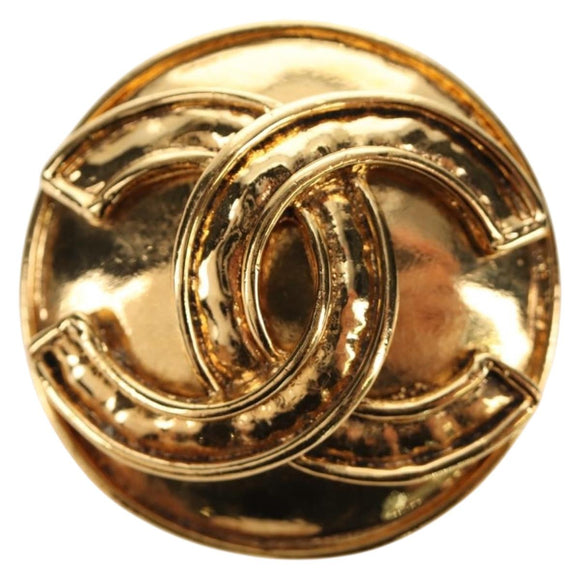 CHANEL Brooch metal Gold Tone CC Auth ar13964V