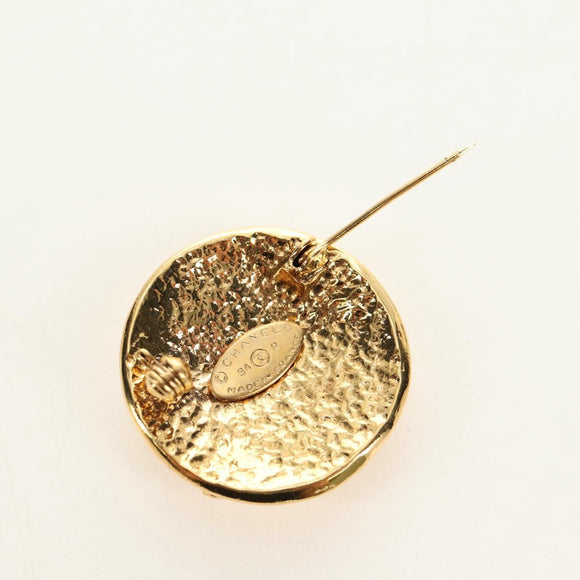 CHANEL Brooch metal Gold Tone CC Auth ar13964V
