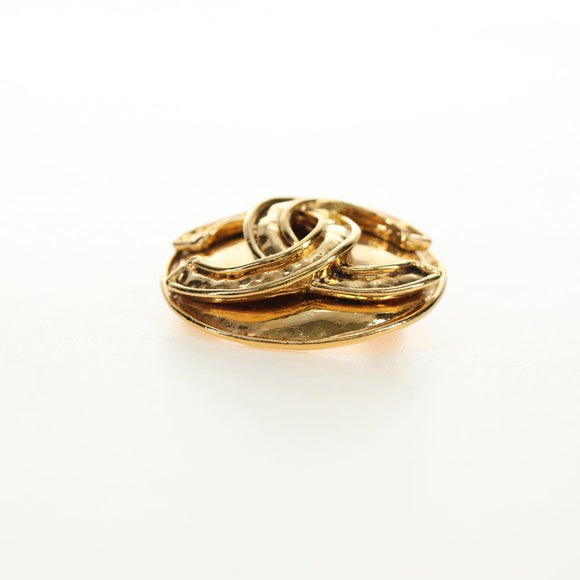 CHANEL Brooch metal Gold Tone CC Auth ar13964V
