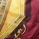 HERMES Carre 90 Scarf ""DIES ET HORE"" Silk Bordeaux Auth ar13966-11