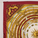 HERMES Carre 90 Scarf ""DIES ET HORE"" Silk Bordeaux Auth ar13966-2