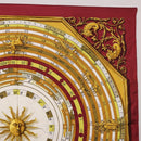HERMES Carre 90 Scarf ""DIES ET HORE"" Silk Bordeaux Auth ar13966-4