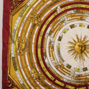 HERMES Carre 90 Scarf ""DIES ET HORE"" Silk Bordeaux Auth ar13966-5