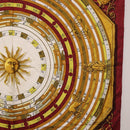HERMES Carre 90 Scarf ""DIES ET HORE"" Silk Bordeaux Auth ar13966-7