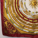 HERMES Carre 90 Scarf ""DIES ET HORE"" Silk Bordeaux Auth ar13966-8