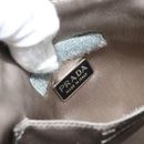 PRADA Hand Bag Canvas Gray Auth ar13973-18