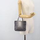 PRADA Hand Bag Canvas Gray Auth ar13973-20