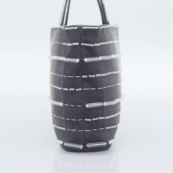 PRADA Hand Bag Canvas Gray Auth ar13973