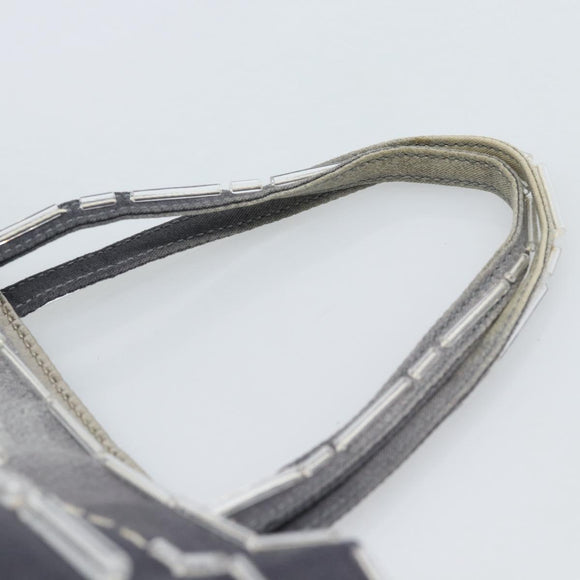 PRADA Hand Bag Canvas Gray Auth ar13973