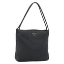 PRADA Hand Bag Nylon Black Silver Auth ar13974-1
