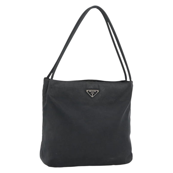 PRADA Hand Bag Nylon Black Silver Auth ar13974