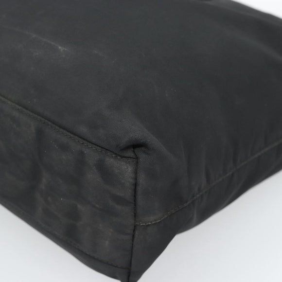 PRADA Hand Bag Nylon Black Silver Auth ar13974