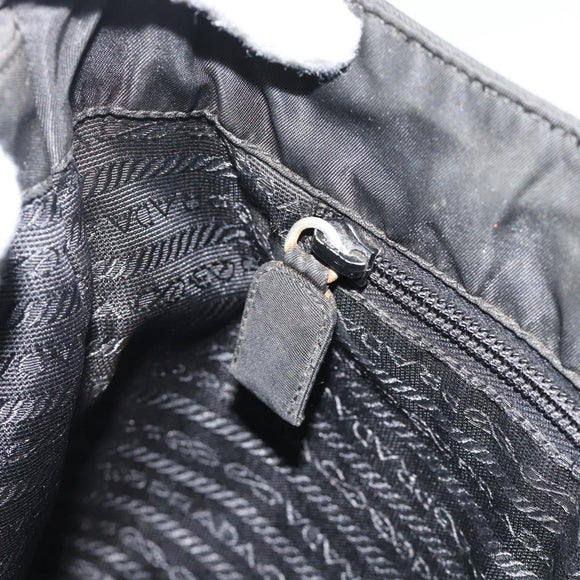 PRADA Hand Bag Nylon Black Silver Auth ar13974