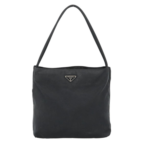 PRADA Hand Bag Nylon Black Silver Auth ar13974