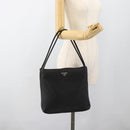 PRADA Hand Bag Nylon Black Silver Auth ar13974-26