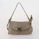BALLY Chloe Shoulder Bag Suede Leather 2way 2 Set Dark Brown Beige Auth ar13975-10