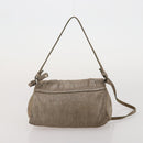 BALLY Chloe Shoulder Bag Suede Leather 2way 2 Set Dark Brown Beige Auth ar13975-11