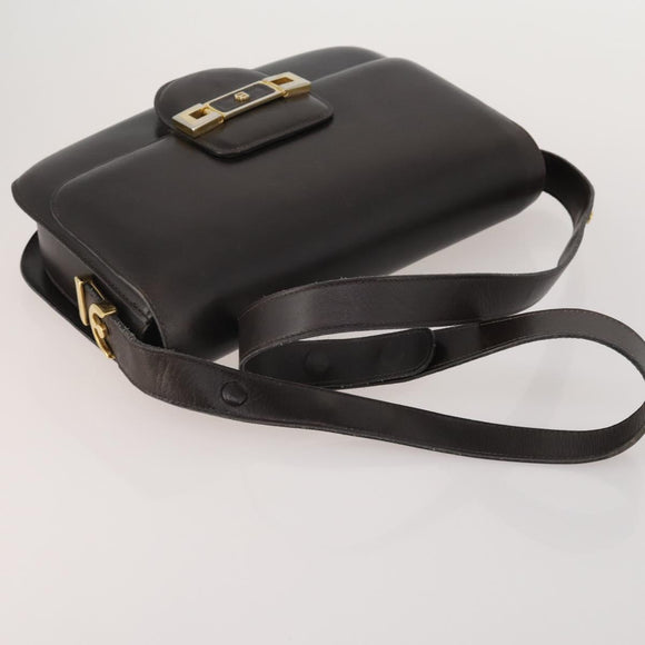 BALLY Chloe Shoulder Bag Suede Leather 2way 2 Set Dark Brown Beige Auth ar13975
