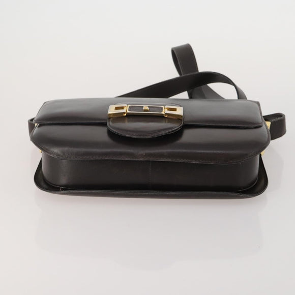 BALLY Chloe Shoulder Bag Suede Leather 2way 2 Set Dark Brown Beige Auth ar13975