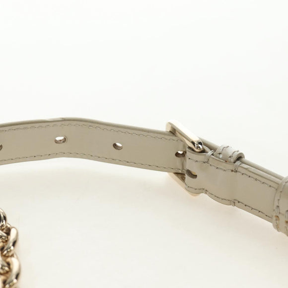 Christian Dior Montaigne Chain Bag Patent Leather Beige Gold Auth ar13976V