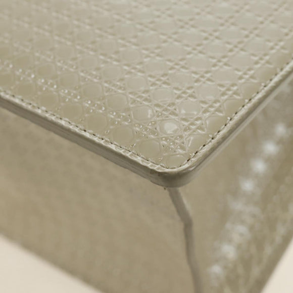 Christian Dior Montaigne Chain Bag Patent Leather Beige Gold Auth ar13976V