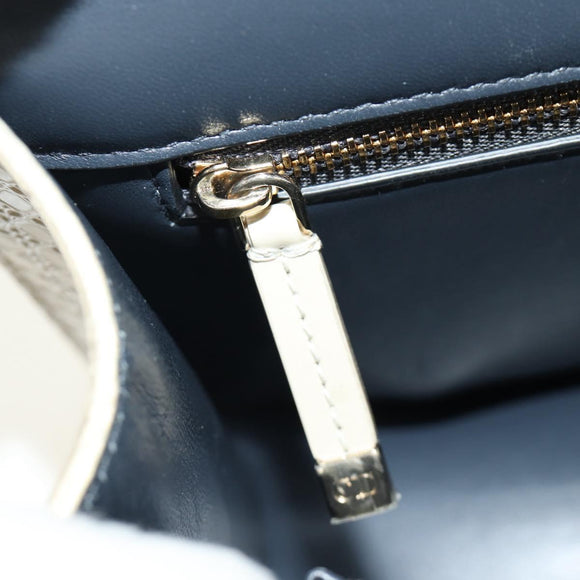 Christian Dior Montaigne Chain Bag Patent Leather Beige Gold Auth ar13976V