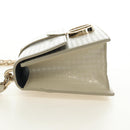 Christian Dior Montaigne Chain Bag Patent Leather Beige Gold Auth ar13976V-3