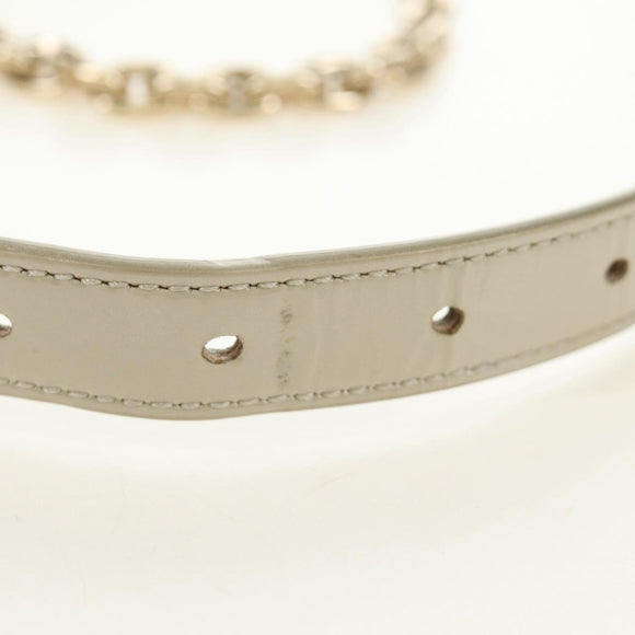 Christian Dior Montaigne Chain Bag Patent Leather Beige Gold Auth ar13976V