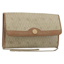Christian Dior Honeycomb Canvas Shoulder Bag PVC Beige Gold Auth ar13978-1