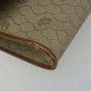Christian Dior Honeycomb Canvas Shoulder Bag PVC Beige Gold Auth ar13978-11