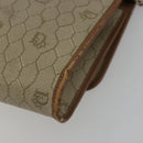 Christian Dior Honeycomb Canvas Shoulder Bag PVC Beige Gold Auth ar13978-12