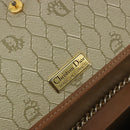 Christian Dior Honeycomb Canvas Shoulder Bag PVC Beige Gold Auth ar13978-18