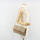 Christian Dior Honeycomb Canvas Shoulder Bag PVC Beige Gold Auth ar13978-23