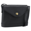 VALENTINO Shoulder Bag Leather Black Gold Auth ar13979-1