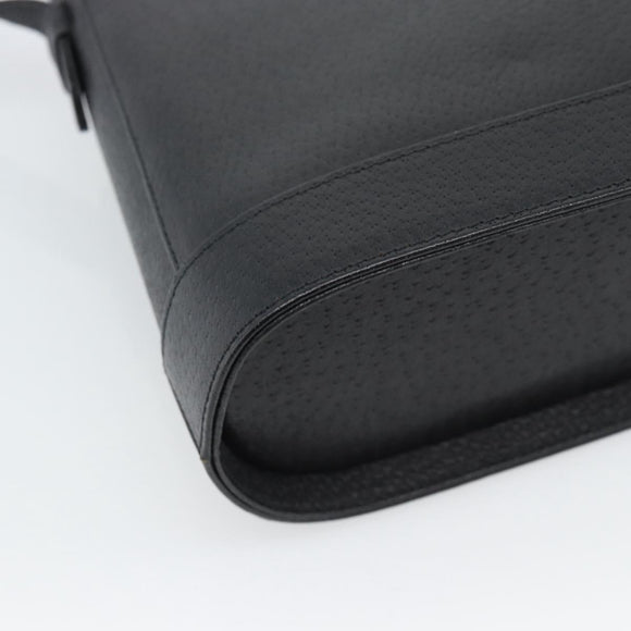 VALENTINO Shoulder Bag Leather Black Gold Auth ar13979