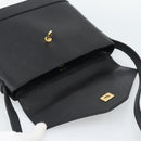 VALENTINO Shoulder Bag Leather Black Gold Auth ar13979-10