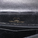 VALENTINO Shoulder Bag Leather Black Gold Auth ar13979-17