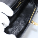 VALENTINO Shoulder Bag Leather Black Gold Auth ar13979-11