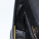VALENTINO Shoulder Bag Leather Black Gold Auth ar13979-19